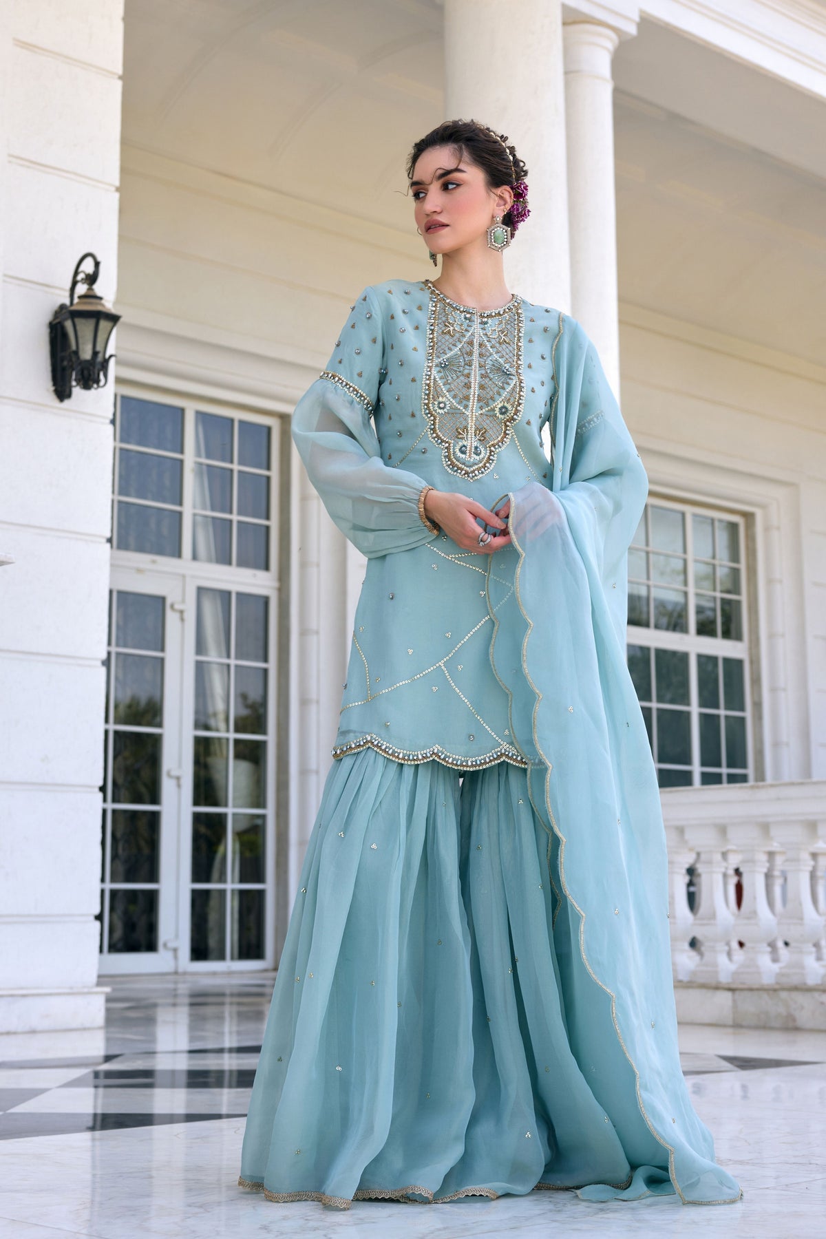 Zainab Flowy Gharara Set