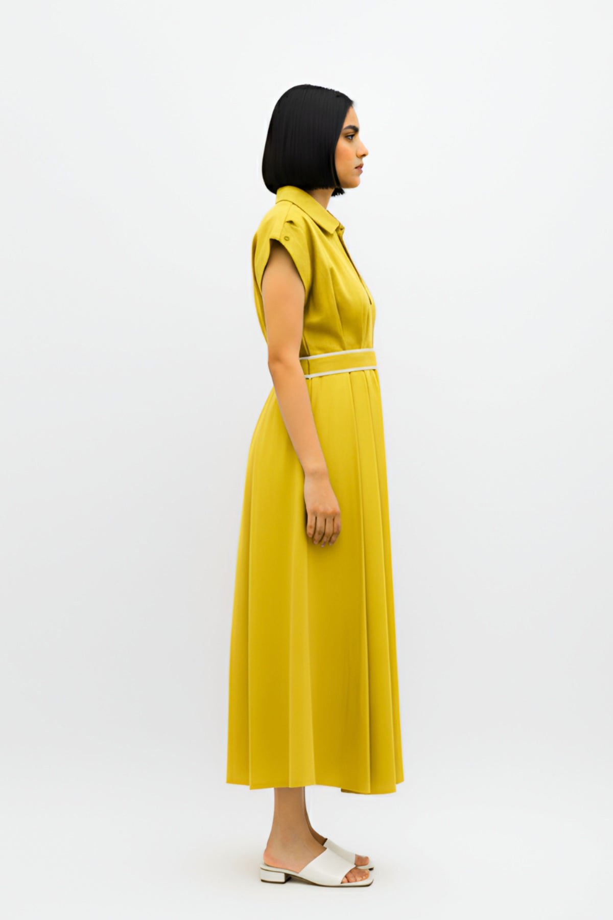 Mango Yellow Skater Dress