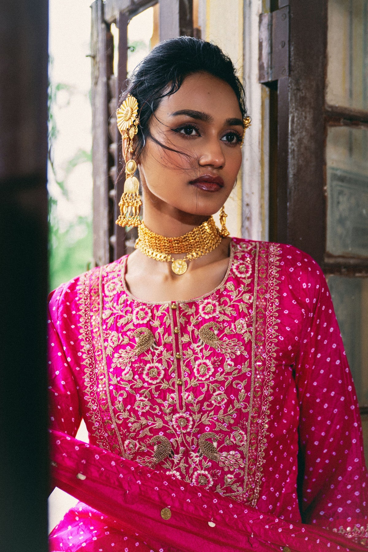 Peacock Bandhani Kurta Set