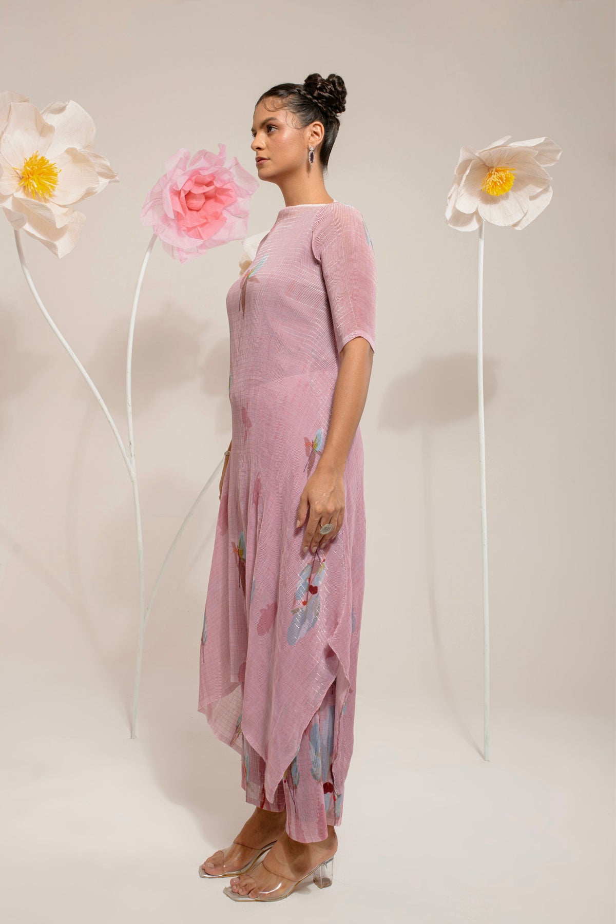 Onion Pink Lotus Tunic Set