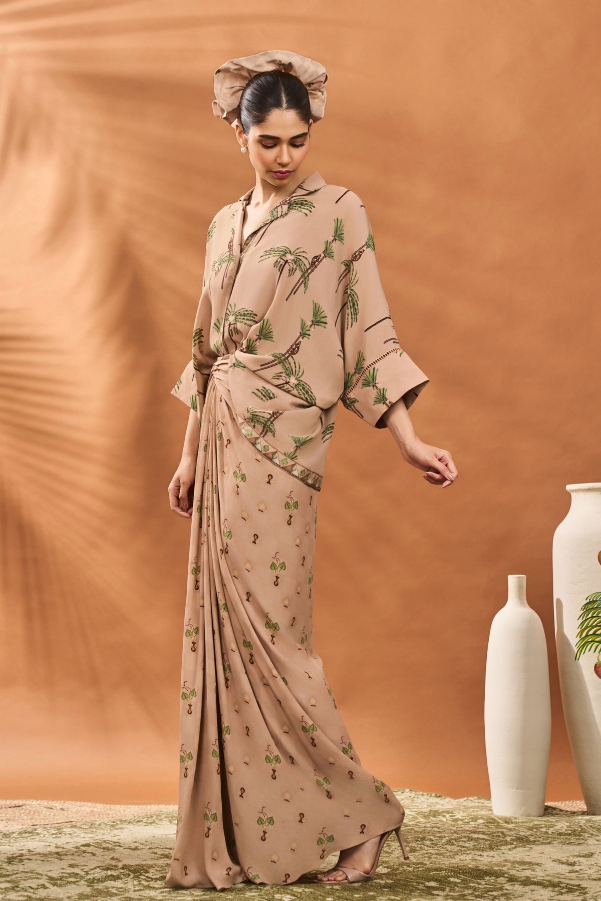 Beige Blooming Board Co-ord Set