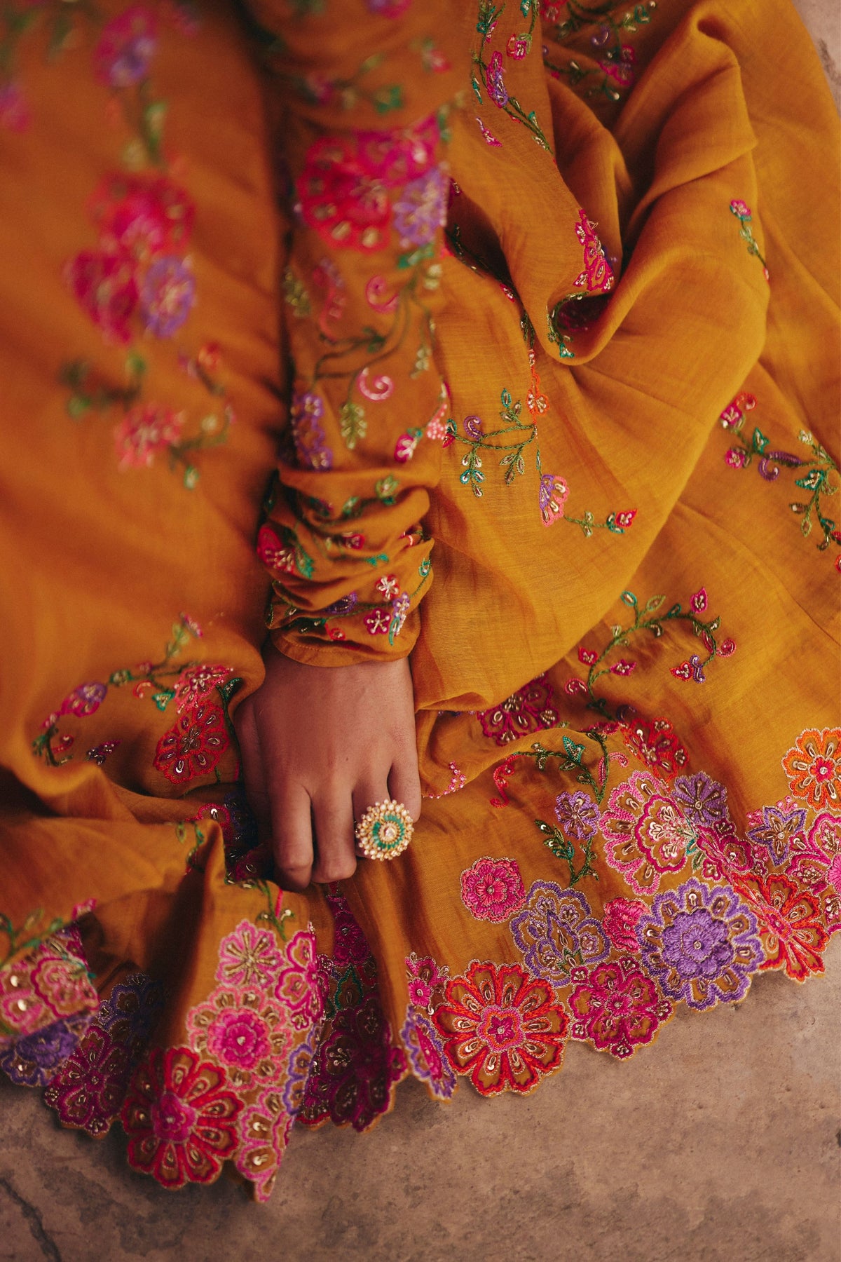 Valli Yellow Anarkali Set