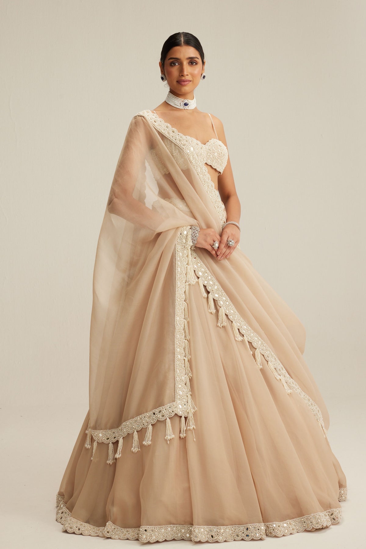 Light Beige OAS Lehenga Set