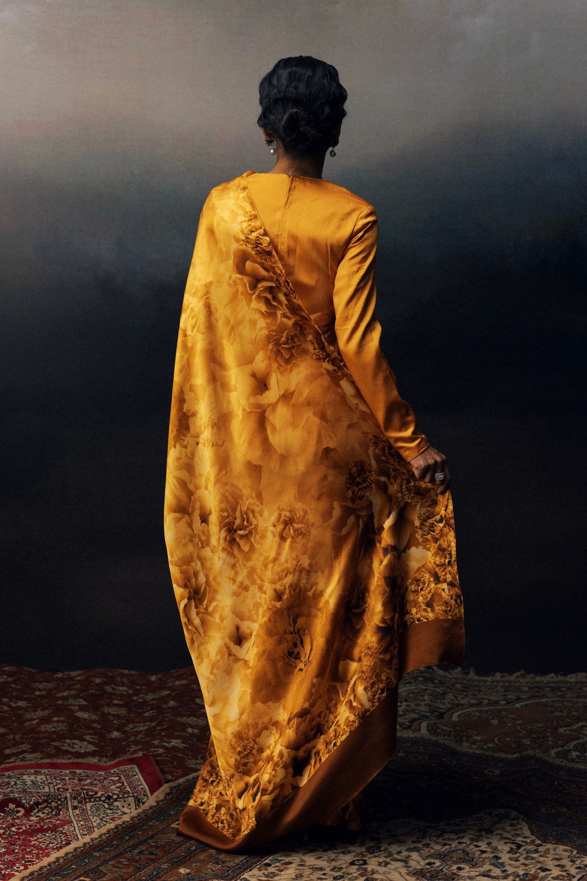 Mala Saree in Tangerine