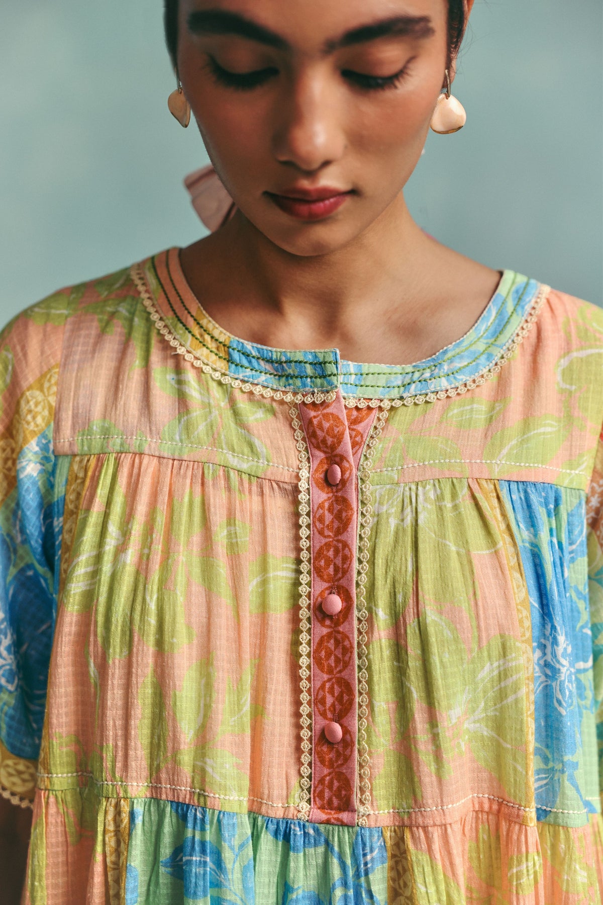Patchwork Tiered Dress