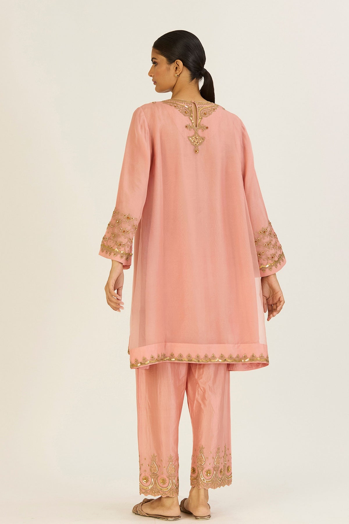 Alta Salmon Pink Kurta &amp; Pants
