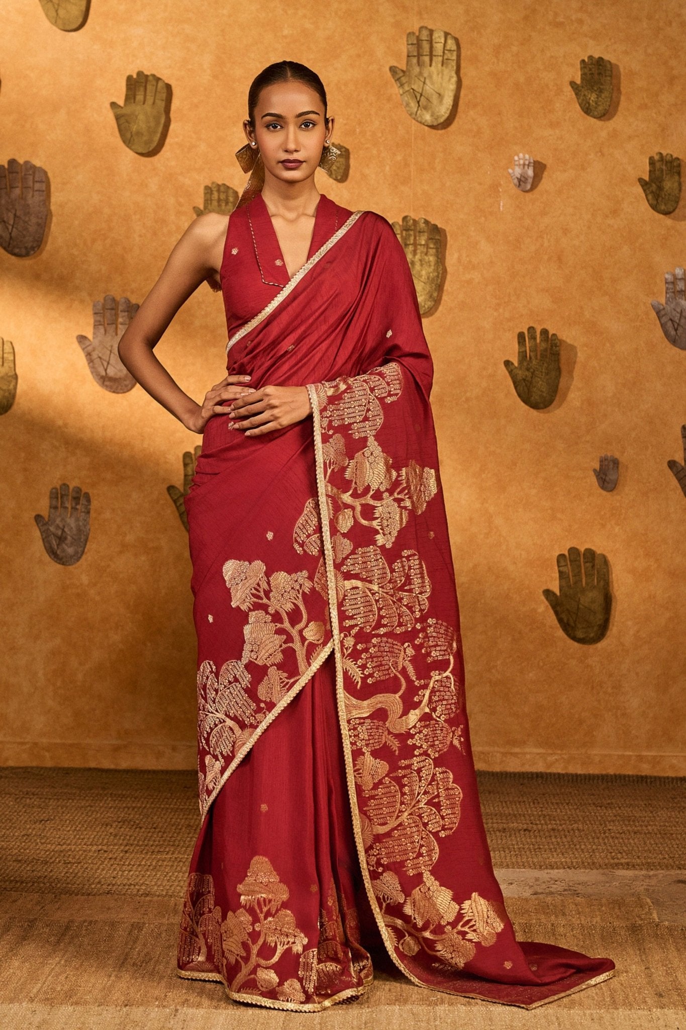 Red Zen Saree - Masaba - Elahe