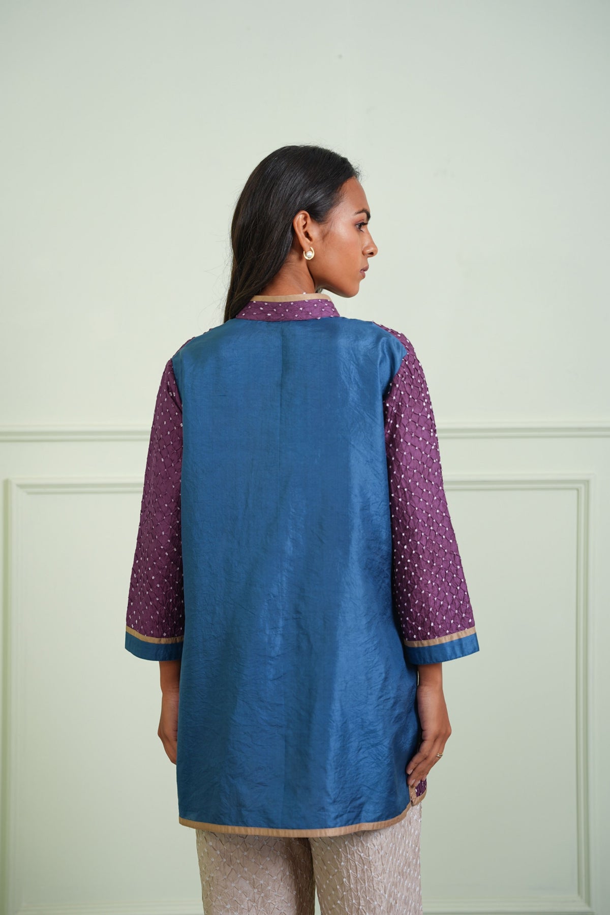 Lilac Crushed Bandhani Shirt