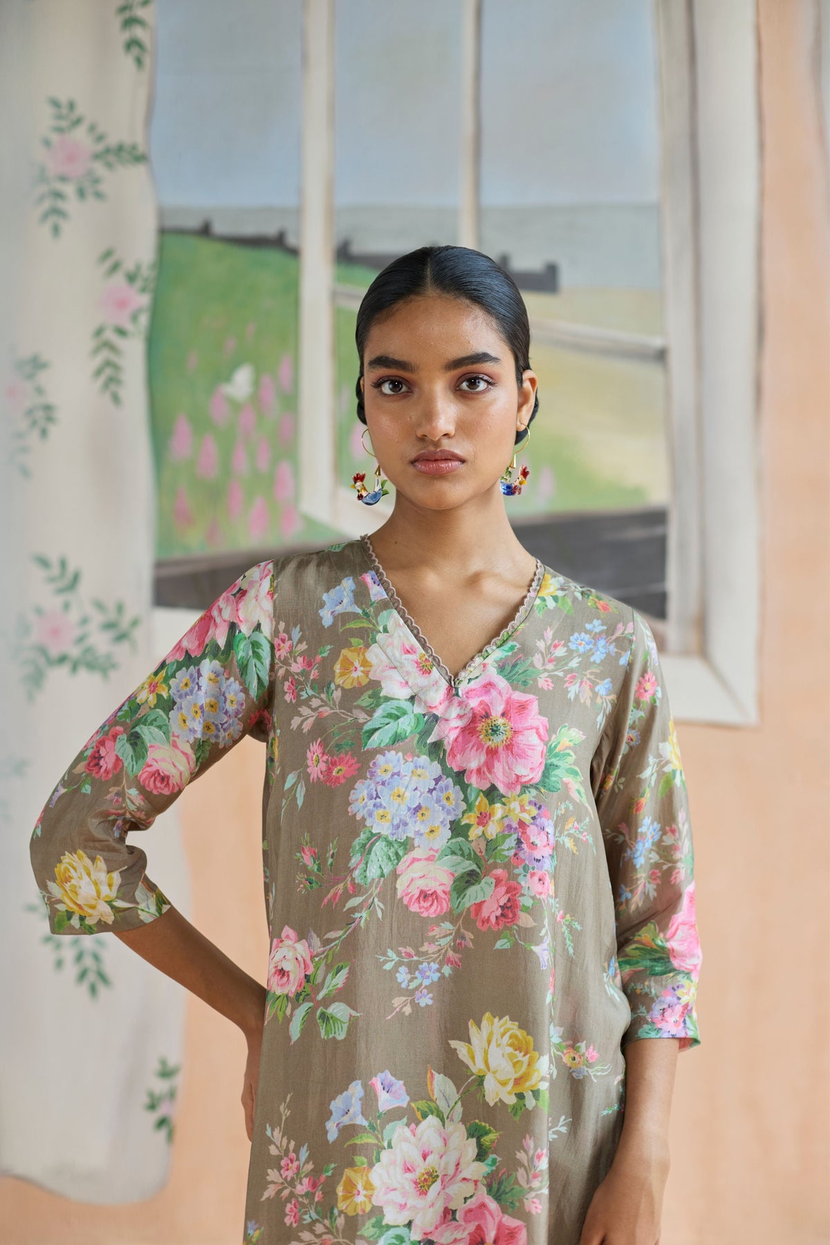 Mocha Long Kurta Set