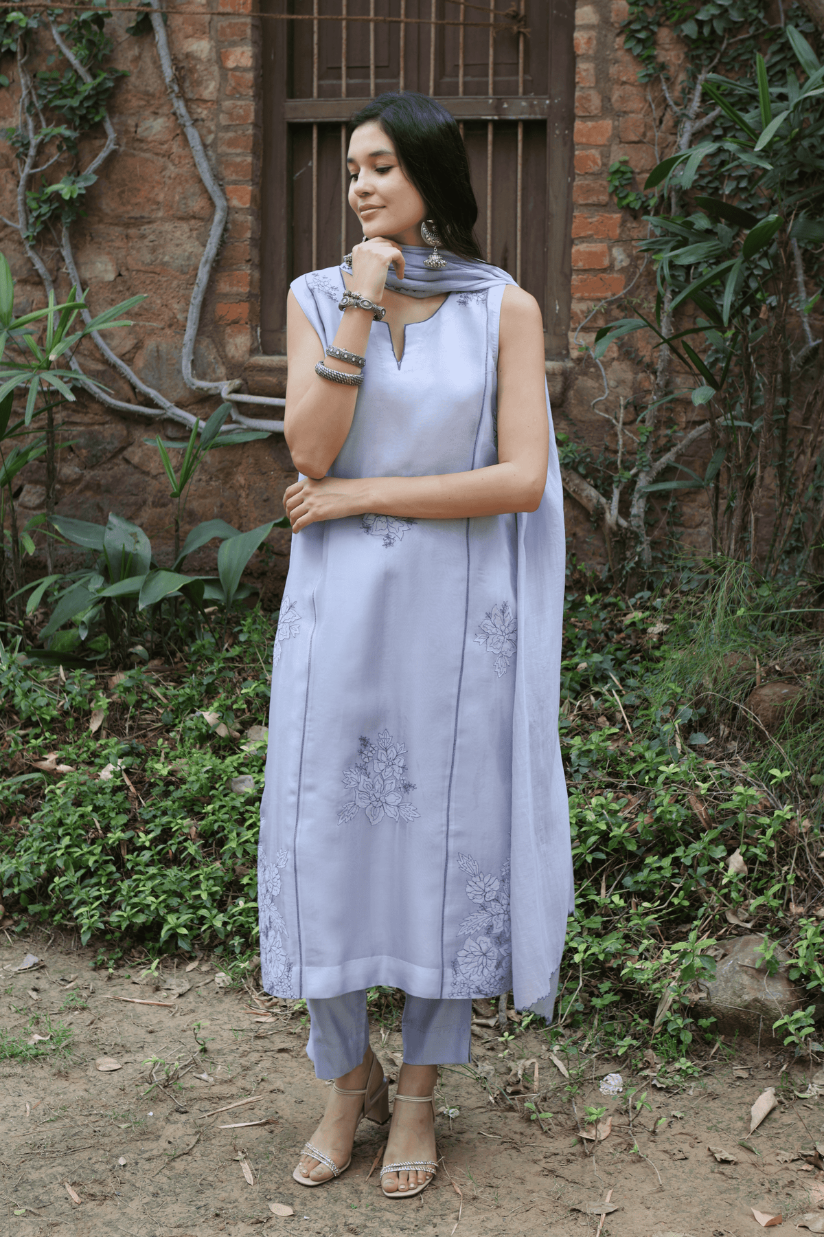 Forever Blue Sleeveless Kurta Set