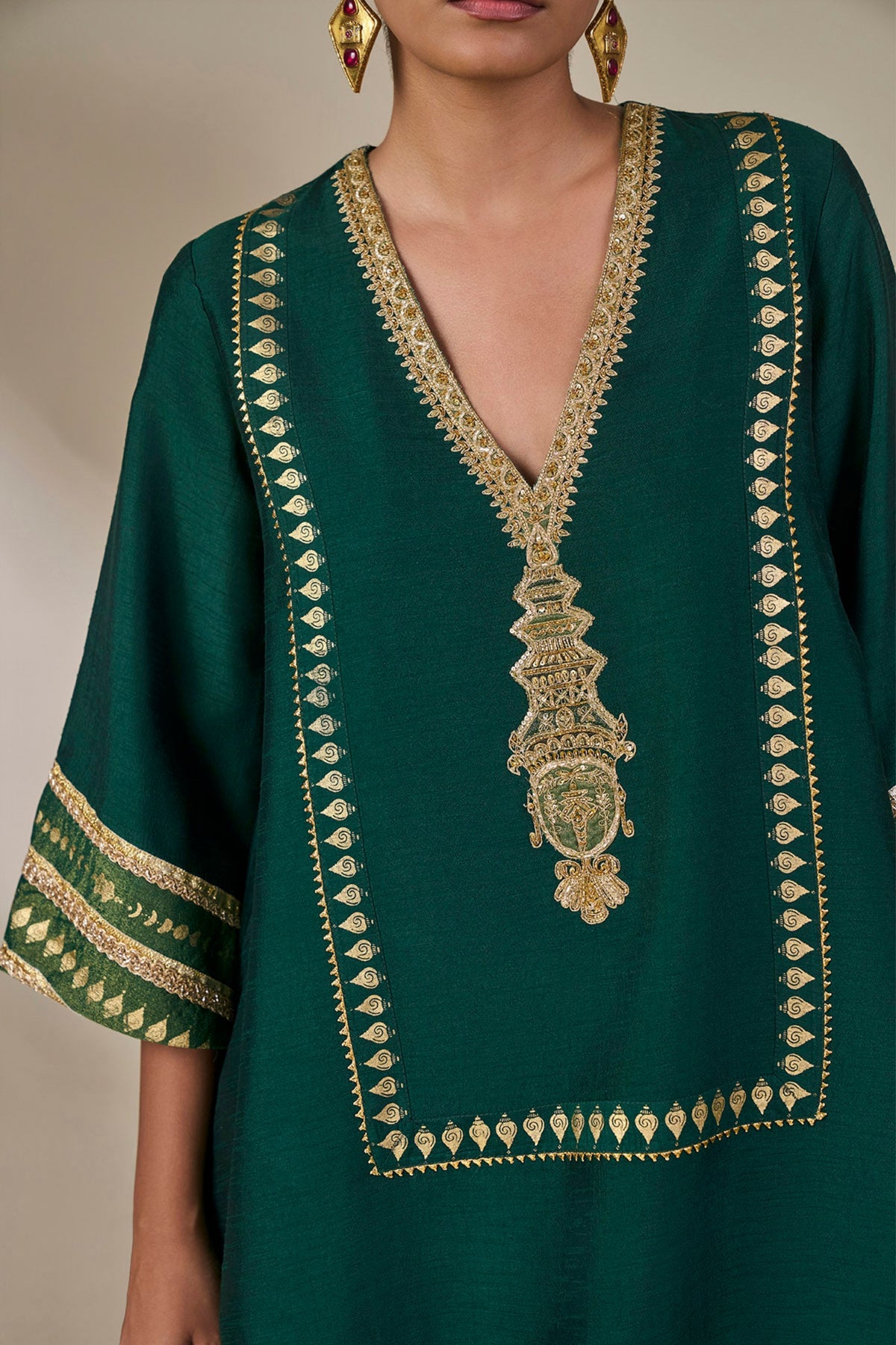 Green Kathakali Muse Tunic Set