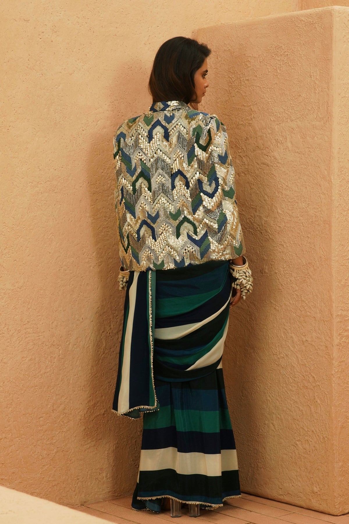Suhana Stripe Saree Set