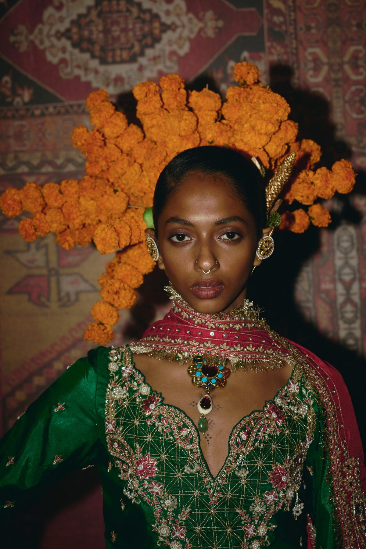 Green Sharara Set