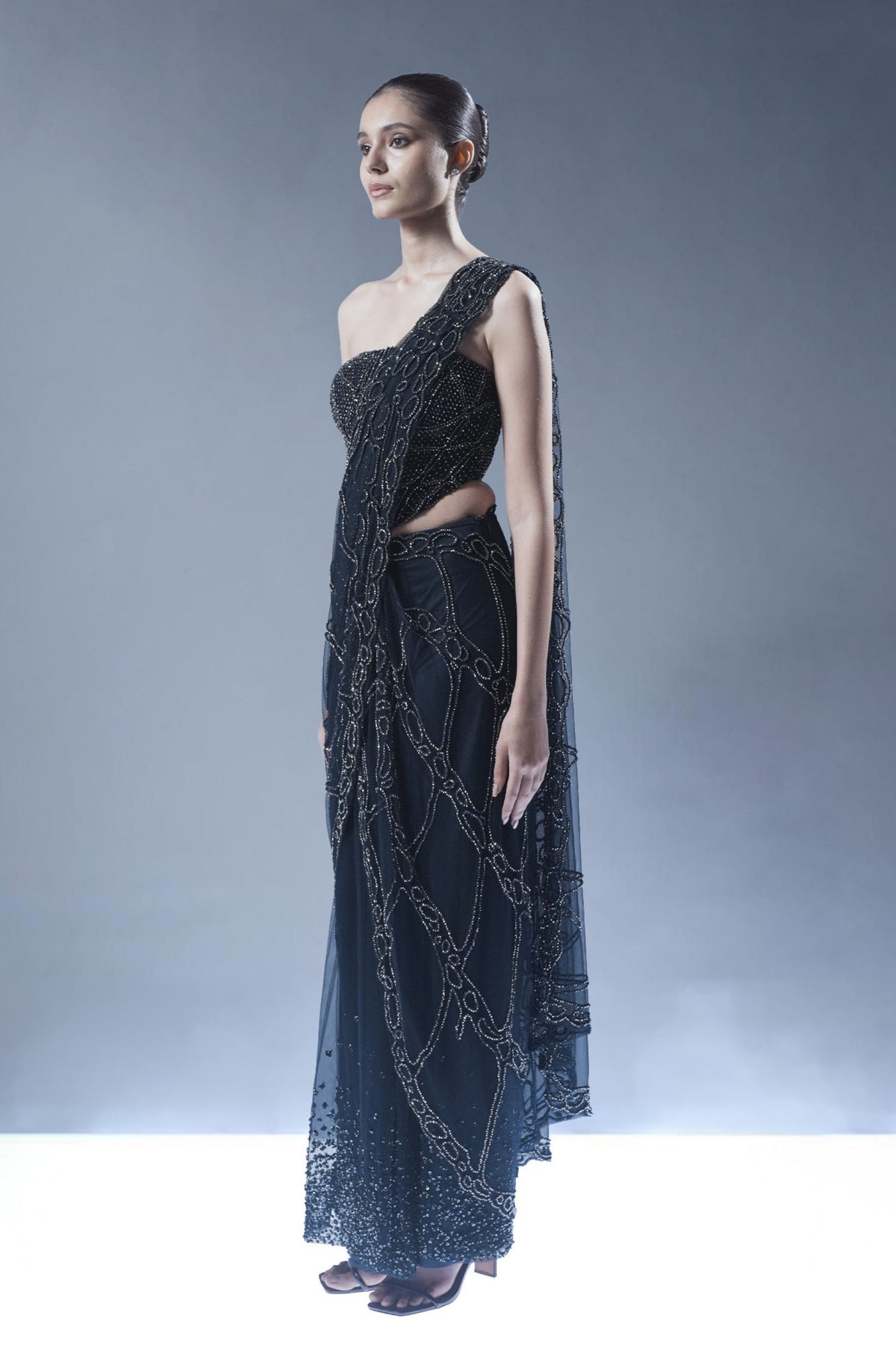 Nocturne Lattice Saree