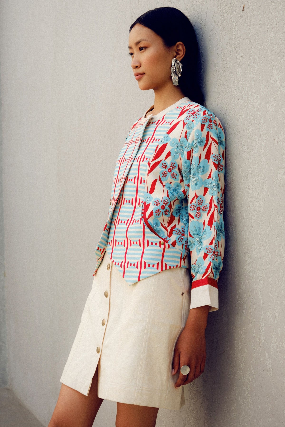 White Print Play Jacket