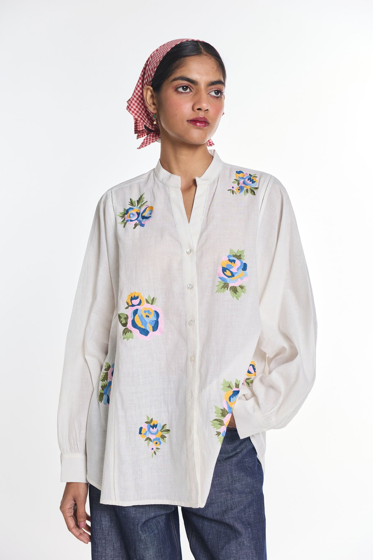 Mistletoe White Panel Shirt