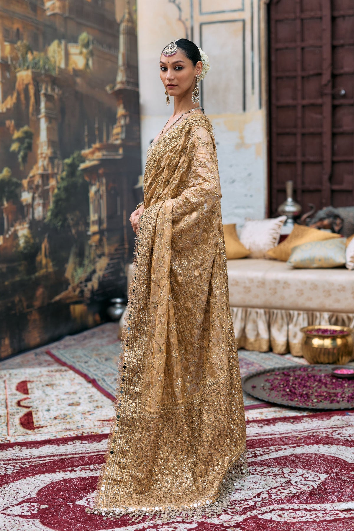 Yellow Svarnaalata Saree Set