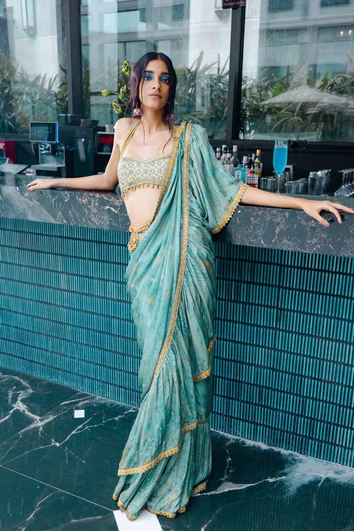 Sage Draped Saree