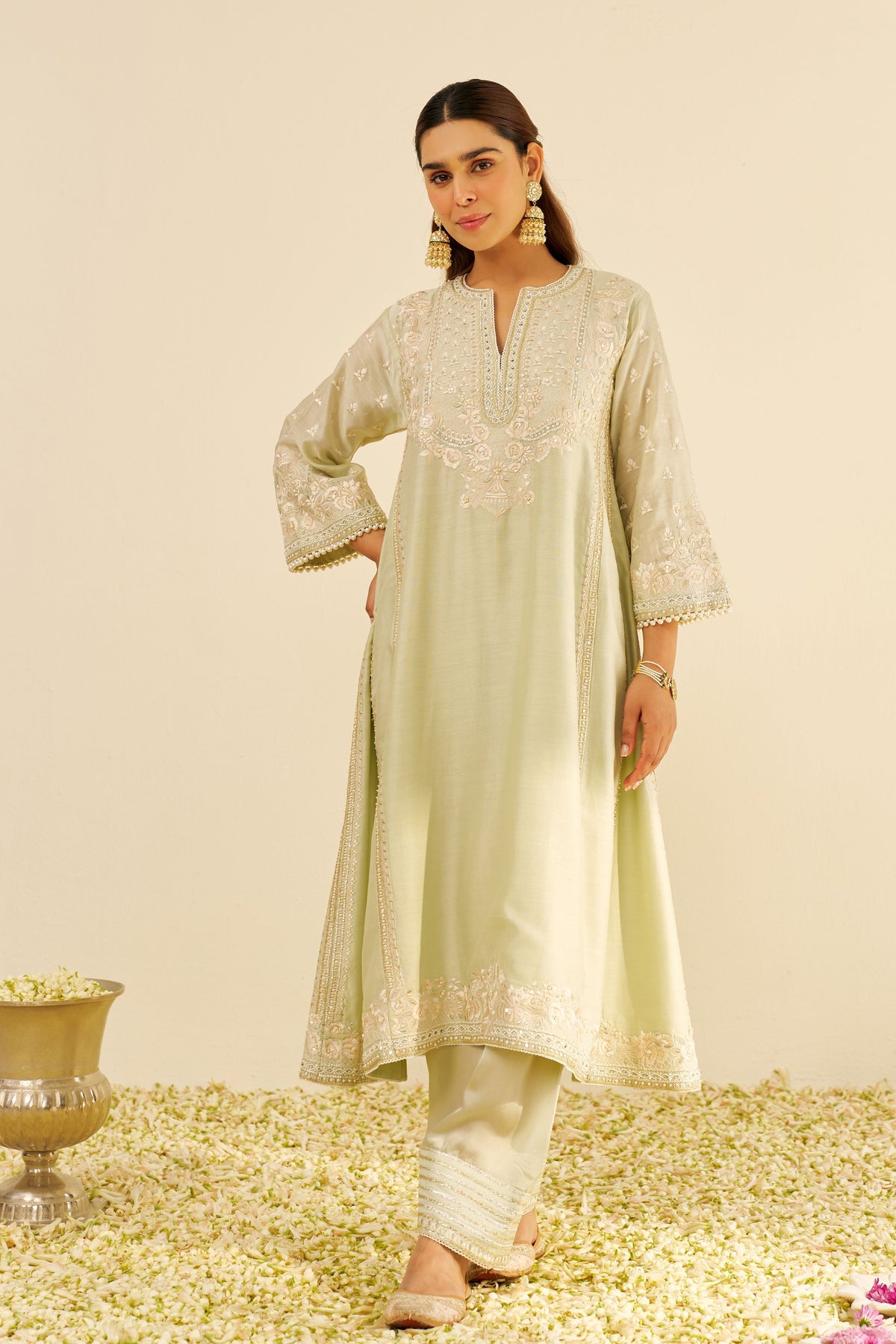 Maaroofa Mint Kurta With Salwar