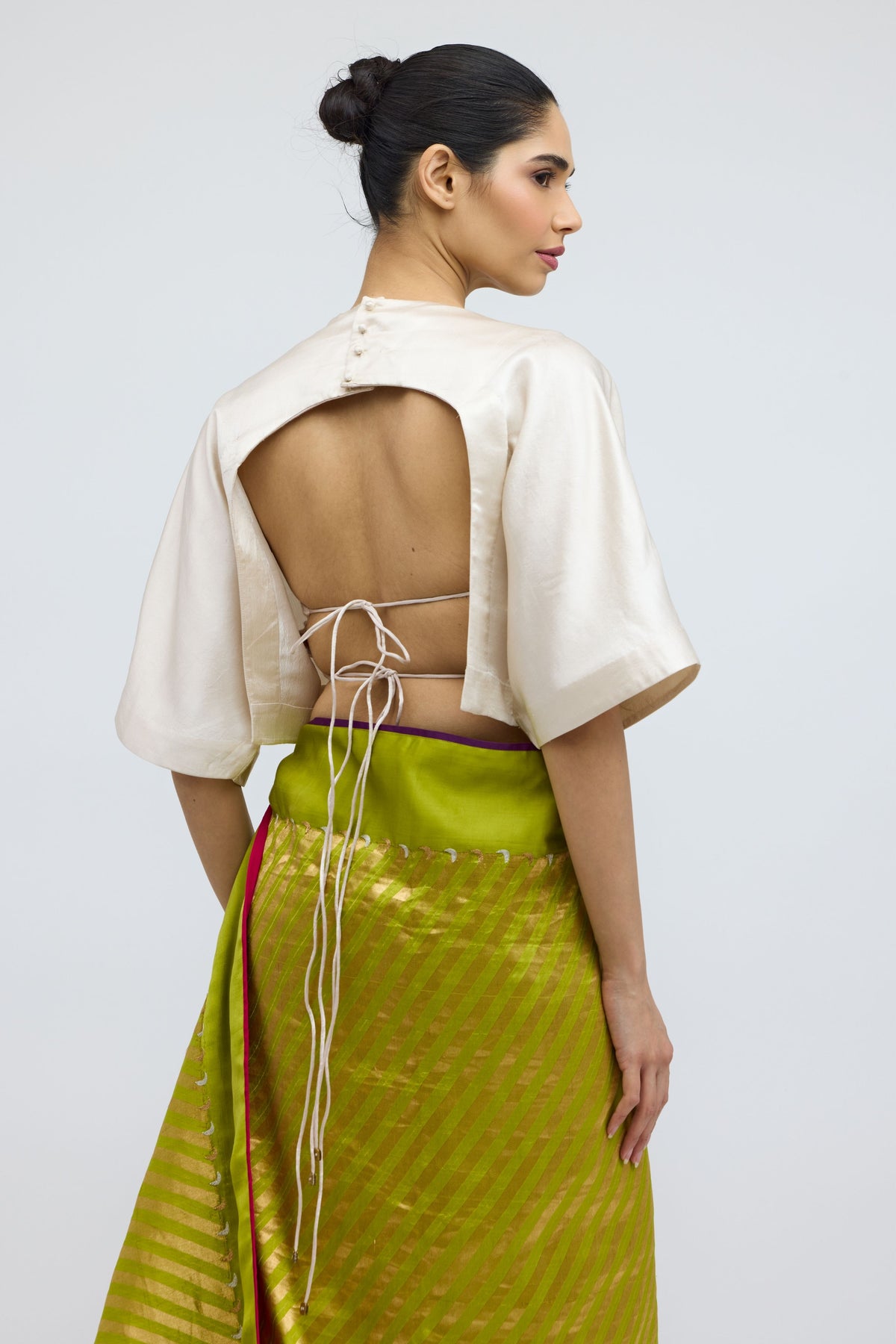 Woman Holding a Fruit Blouse