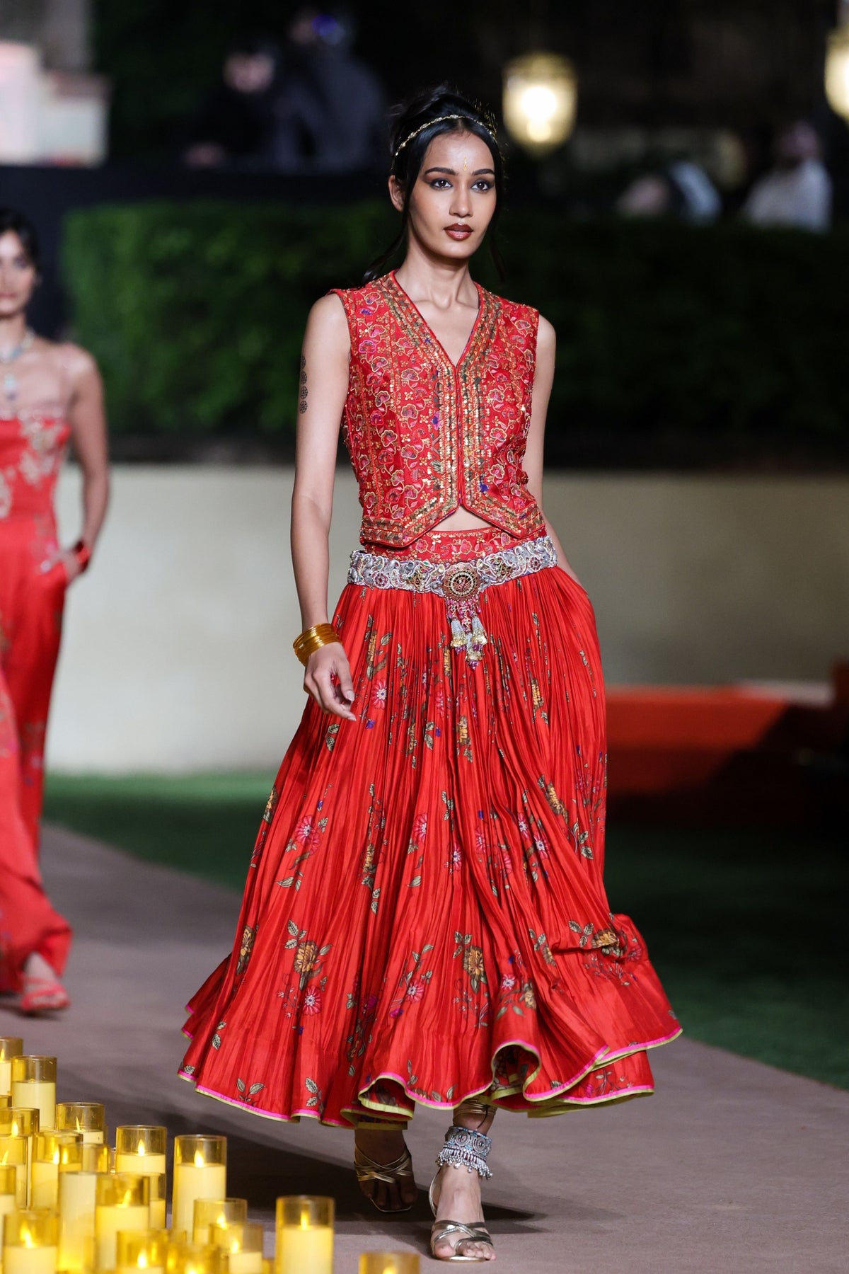 Amer Surkh Laal Lehenga Set