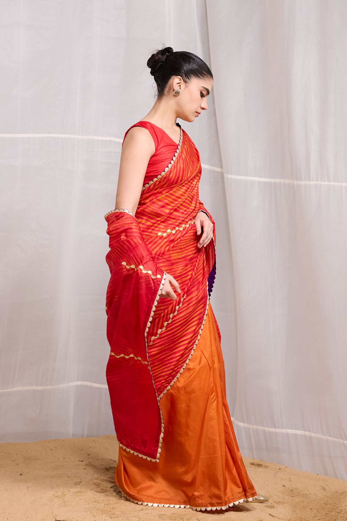 Orange Dor Saree