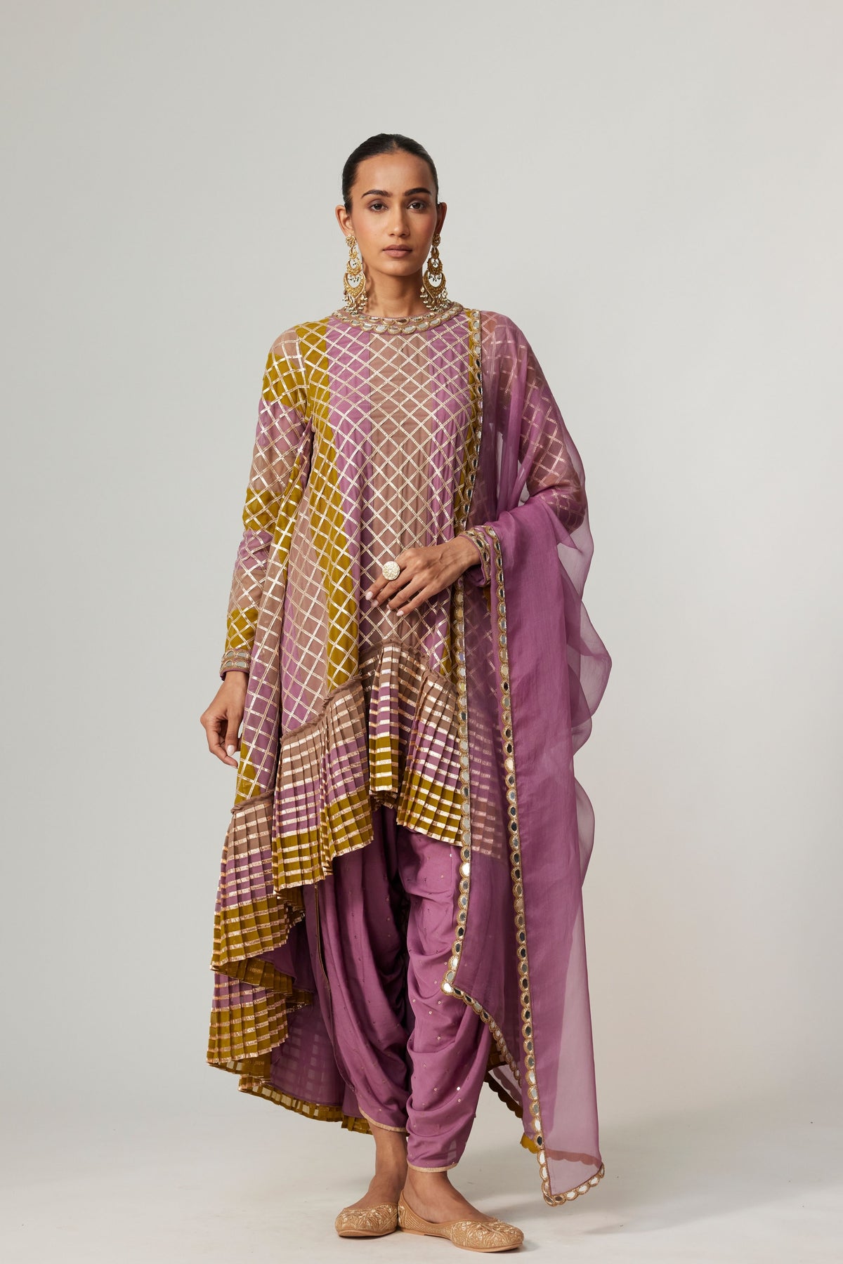 Green Multicolor Dhoti Kurta Set