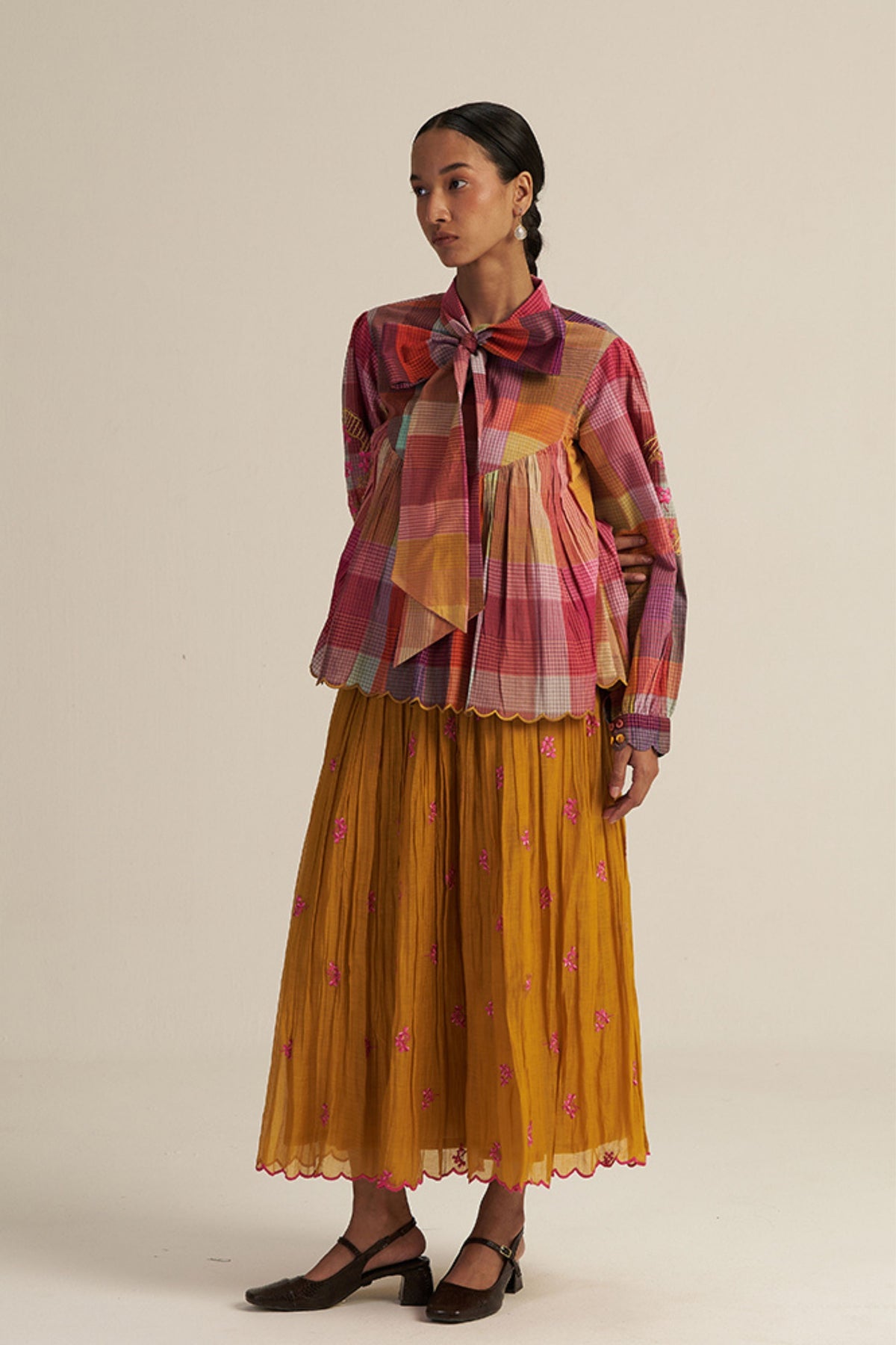 Mustard Kopou Skirt Set