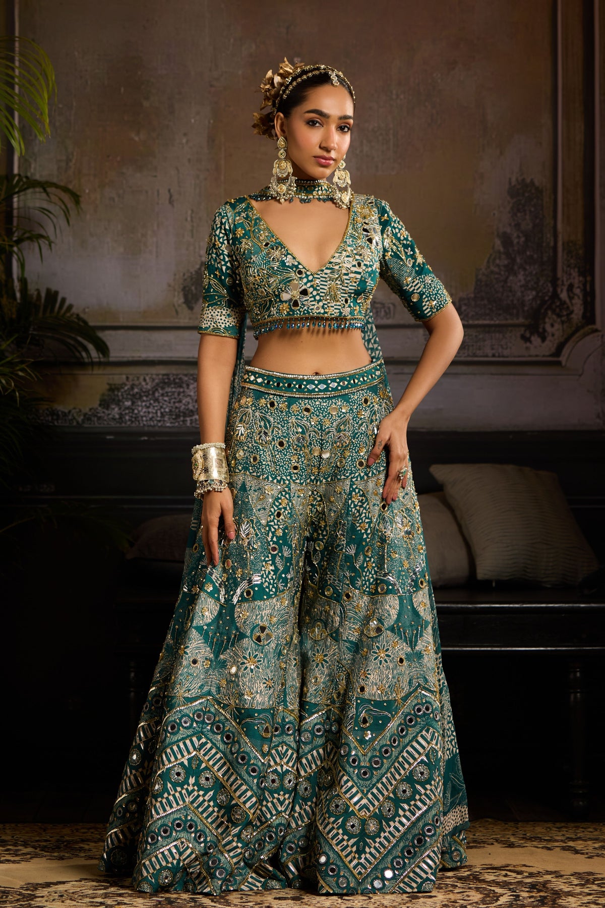 Teal Sharara Set