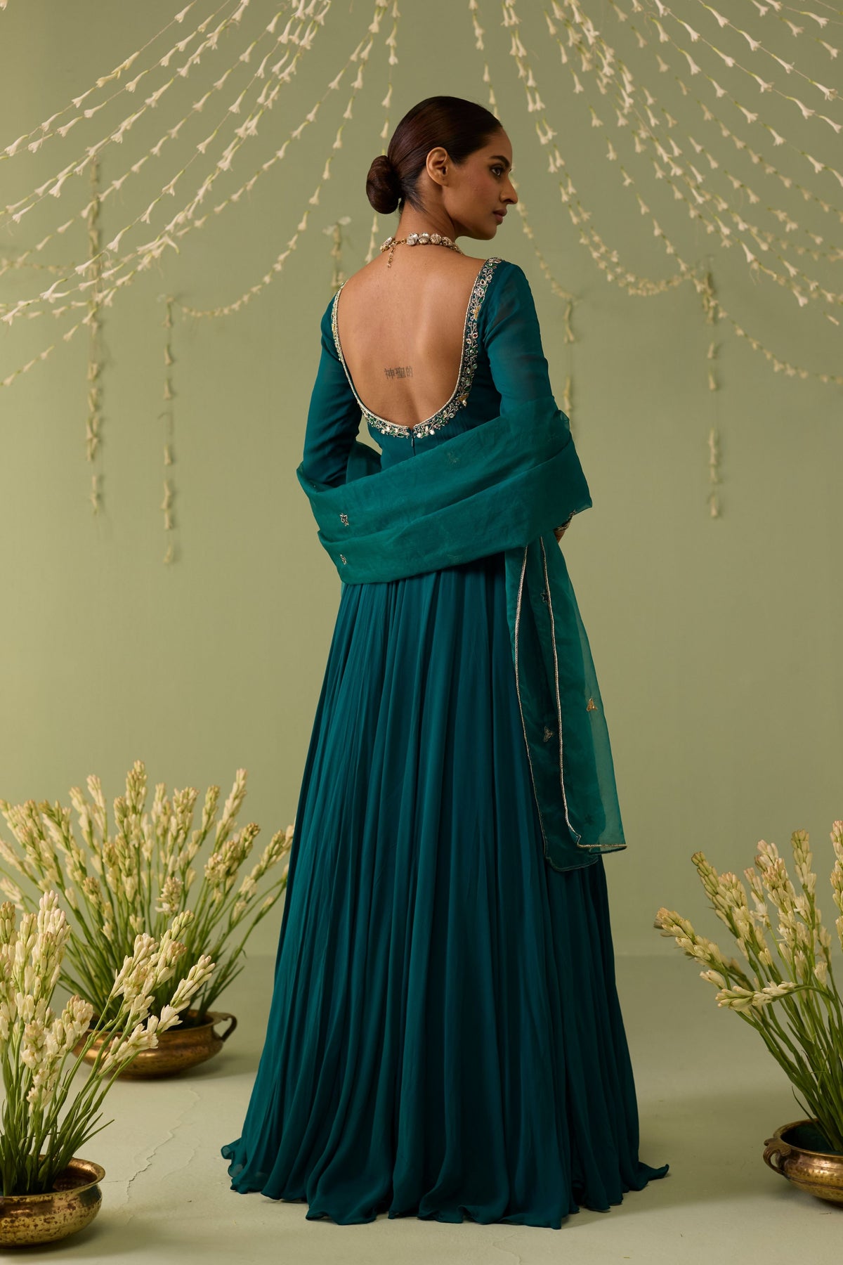 Teal Blue Anarkali Set