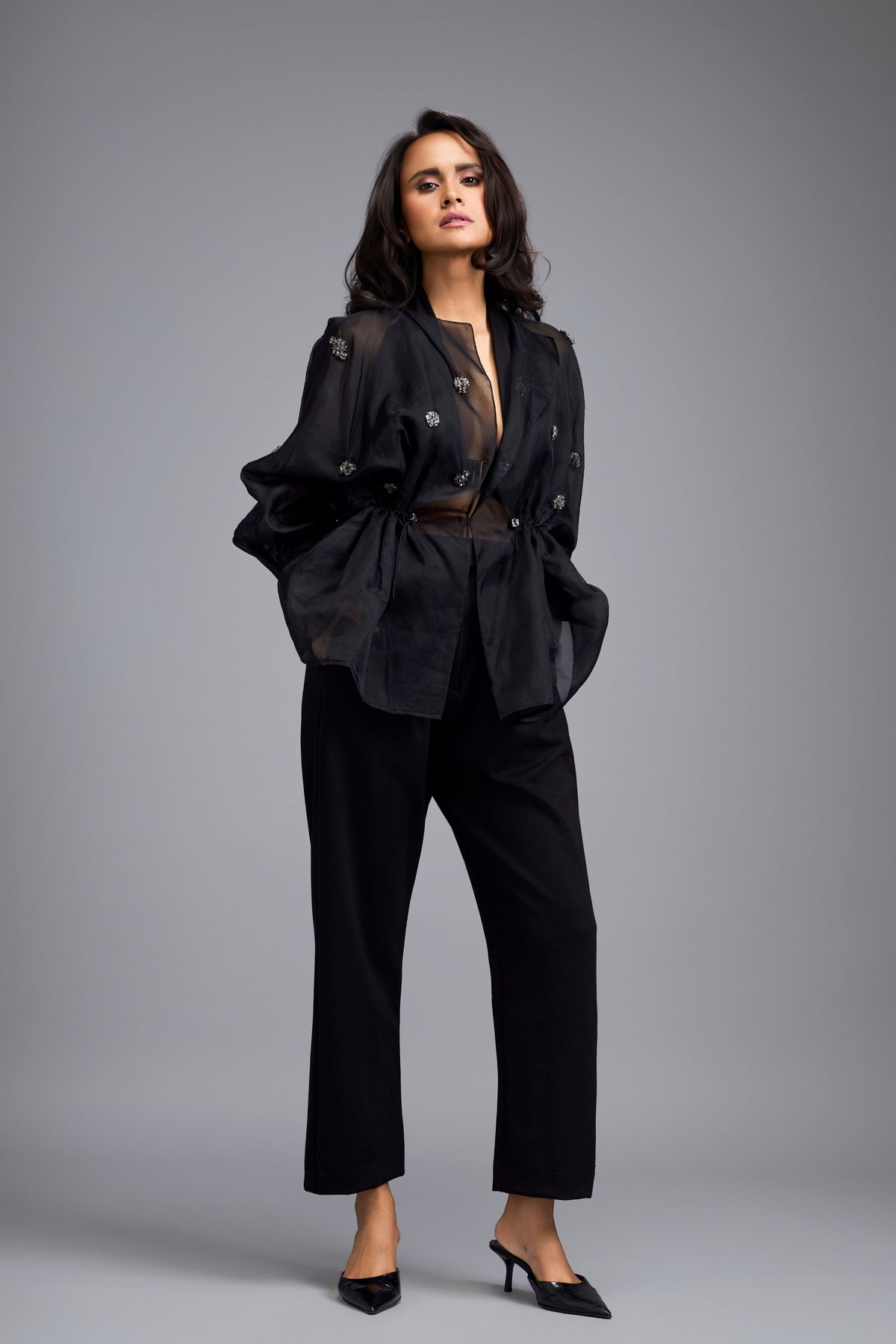 Black Embellished Co-ord Set