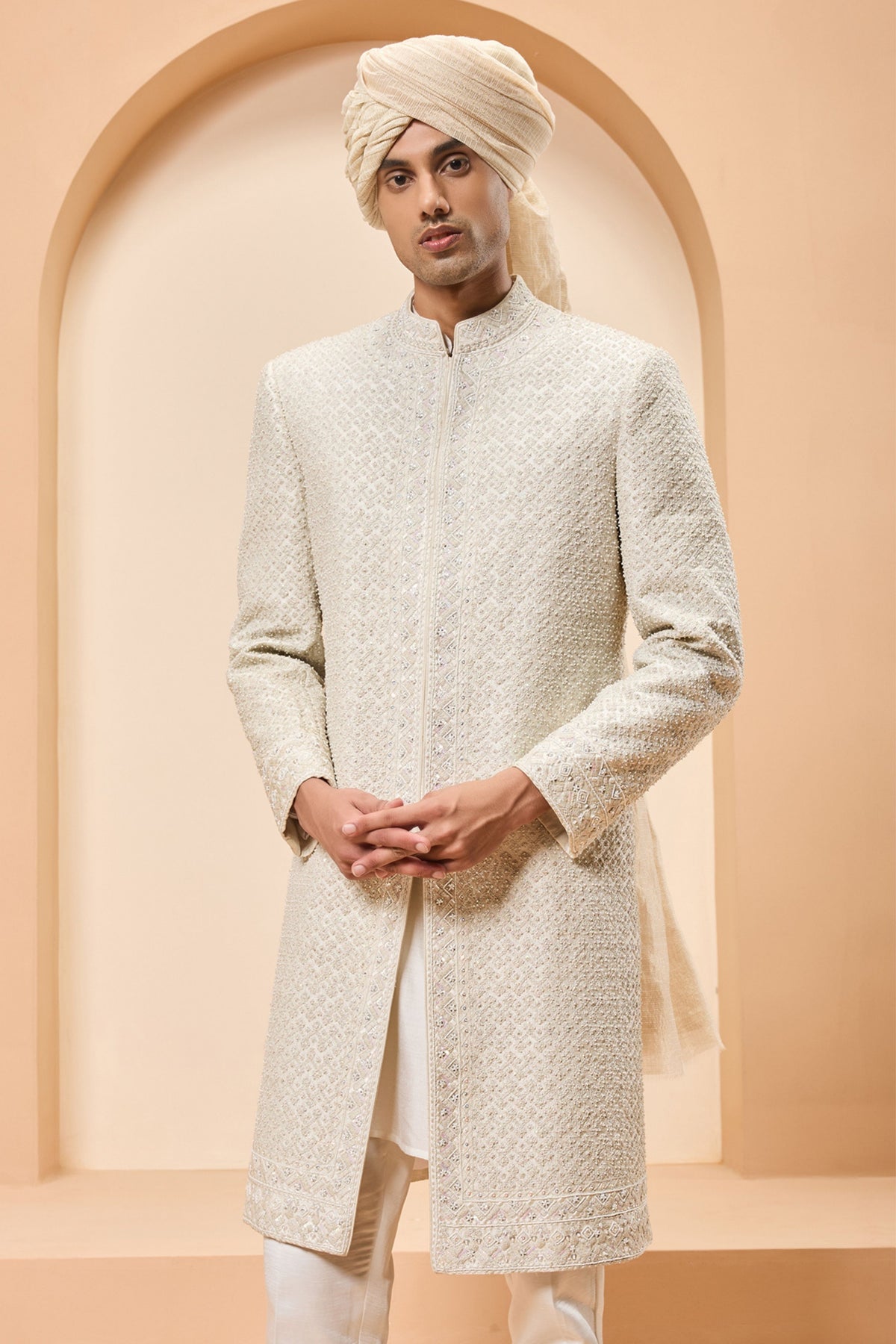 Rainbow Pearl Sherwani Set