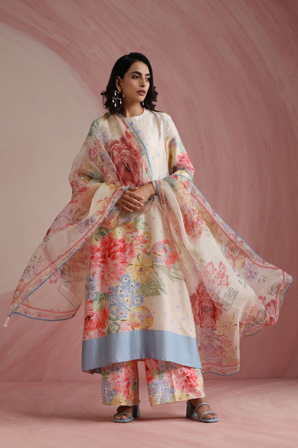 Ivory Mahal Chanderi Kurta Set