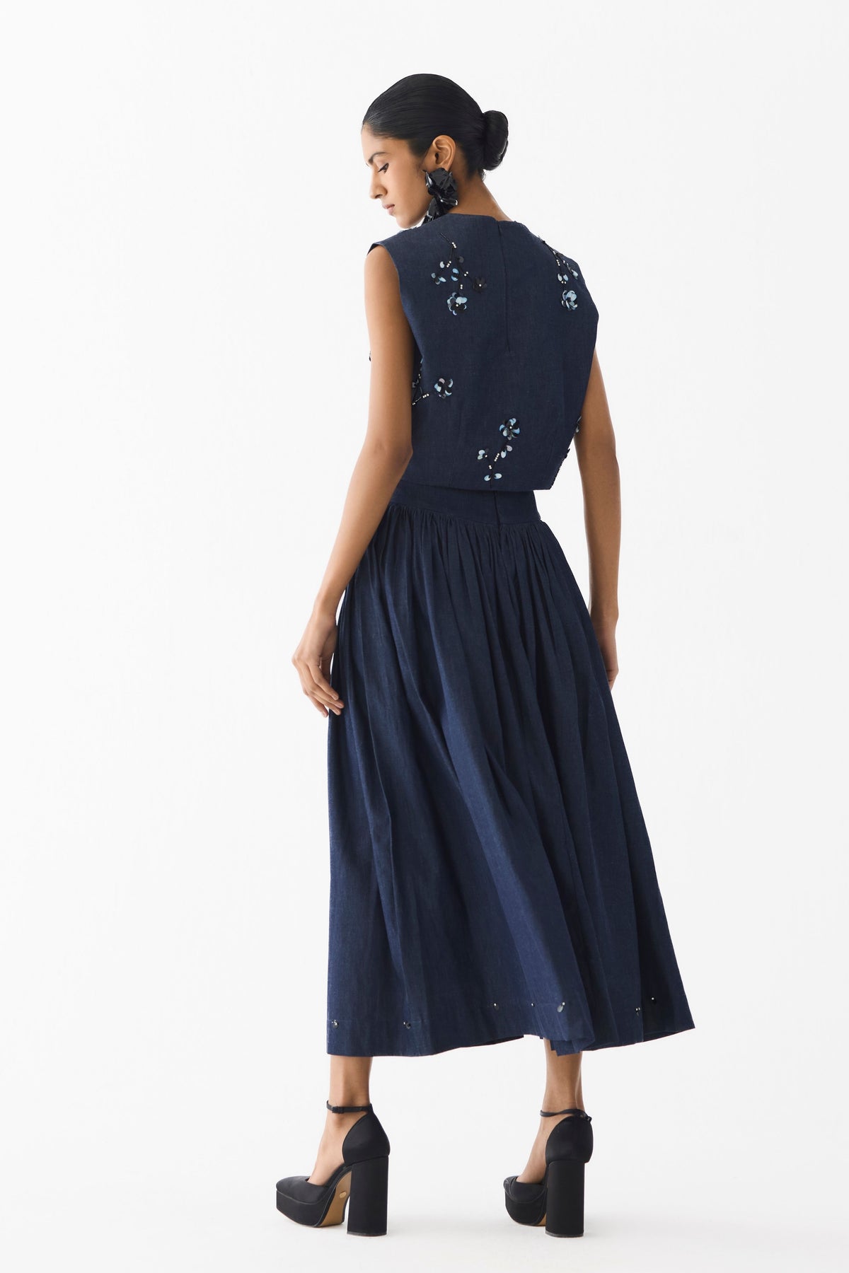 Calla Denim Crop Top & Skirt