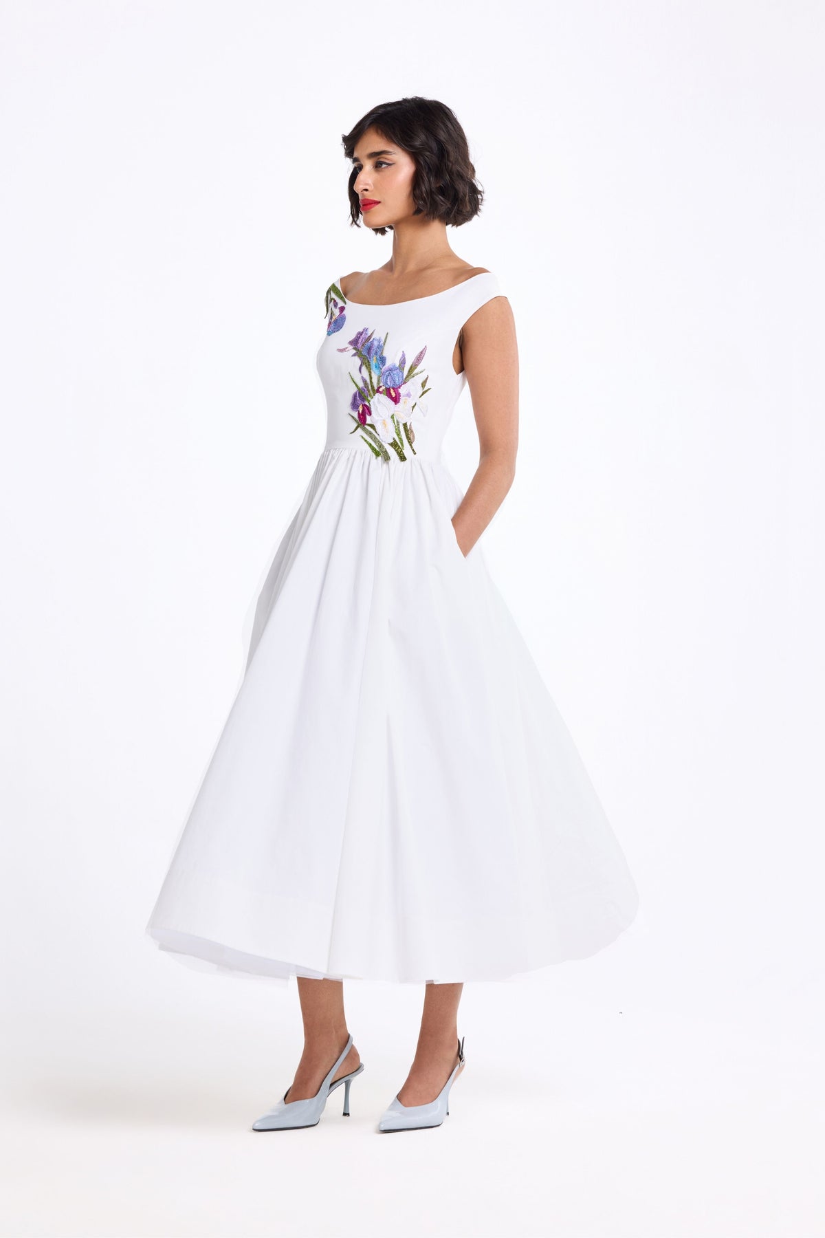 Boat Neck Midi Dress