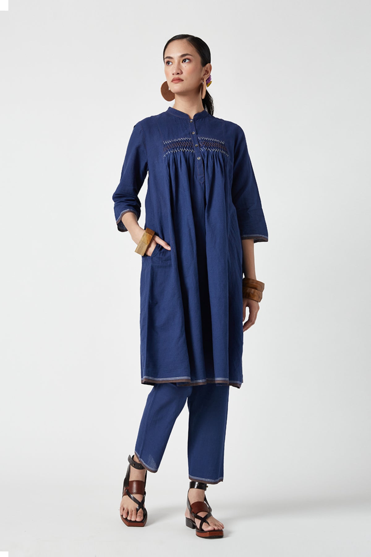 Periwinkle Smocking Kurta Set
