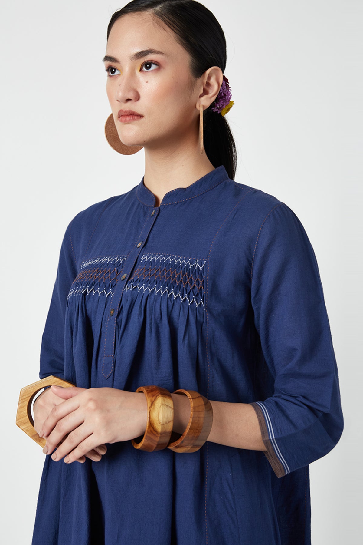 Periwinkle Smocking Kurta Set