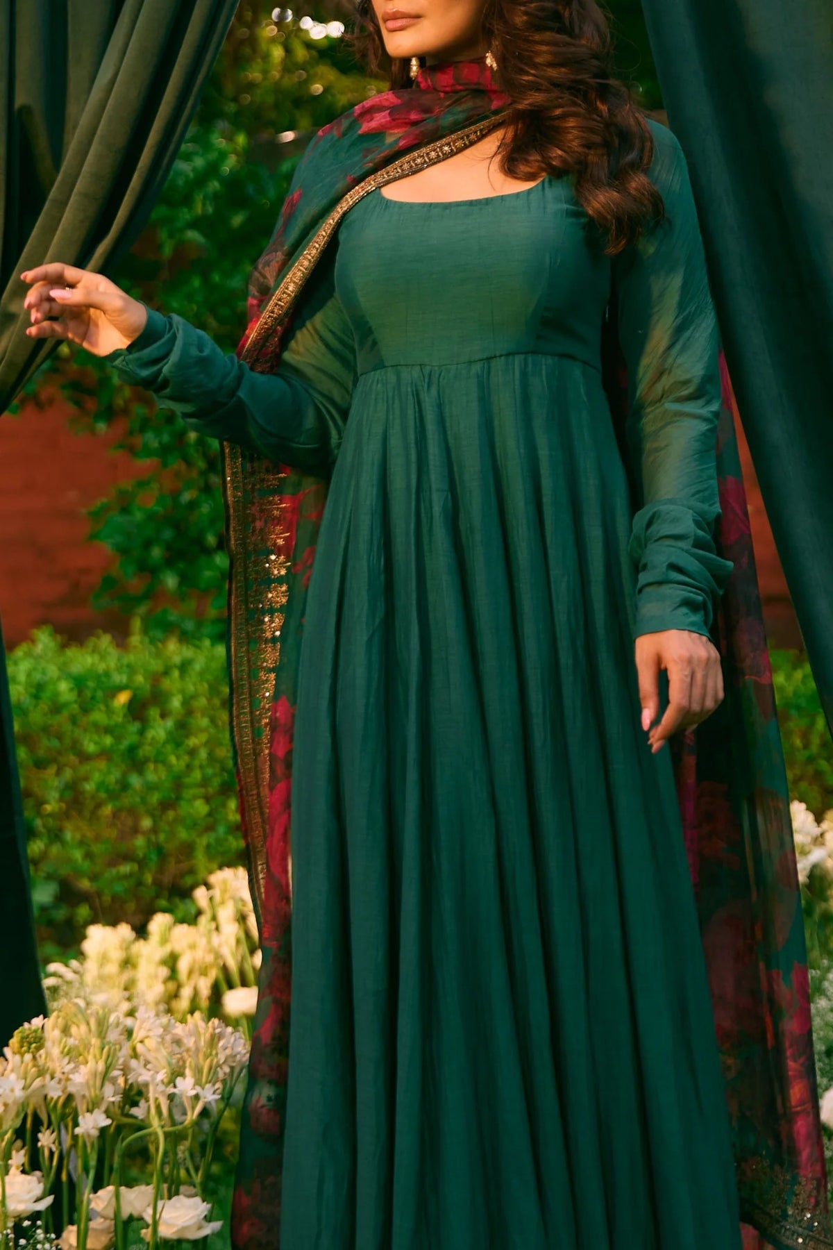 Teal Green Anarkali Set