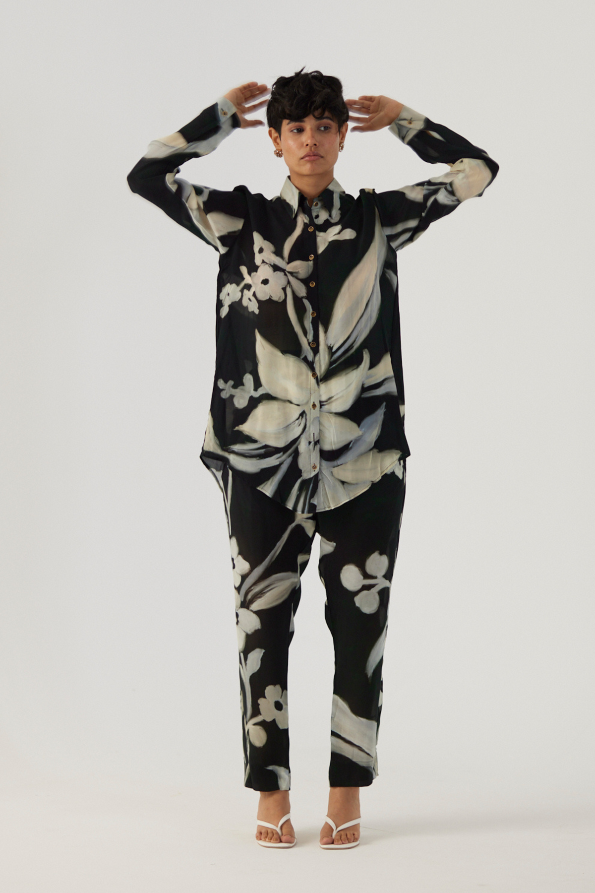Chicory Black Crepe Co-Ord Set