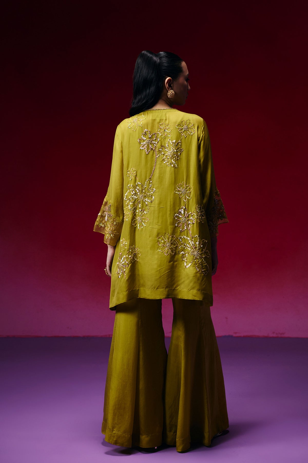 Henna Floral Embellished Sharara Set