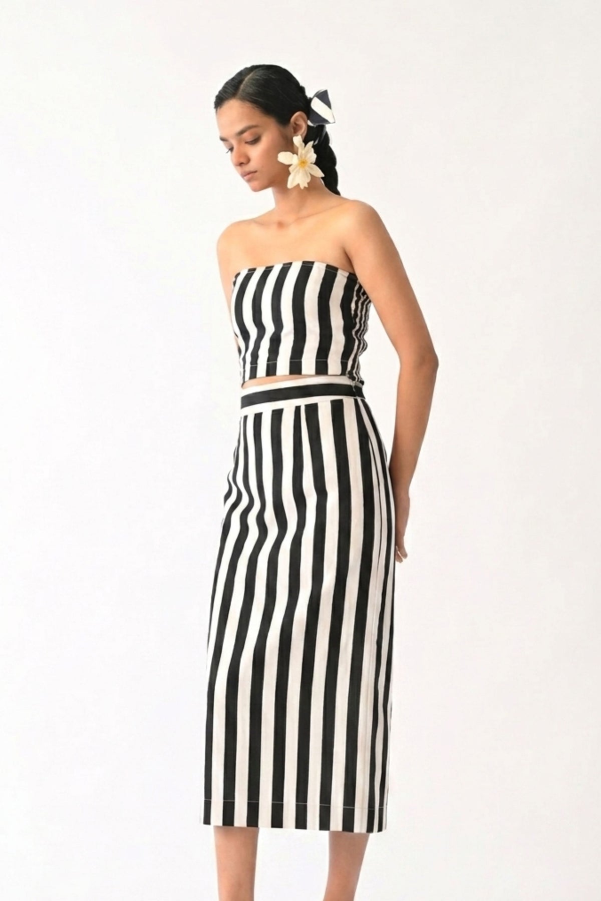 Revolt B&W Bralette Skirt Set