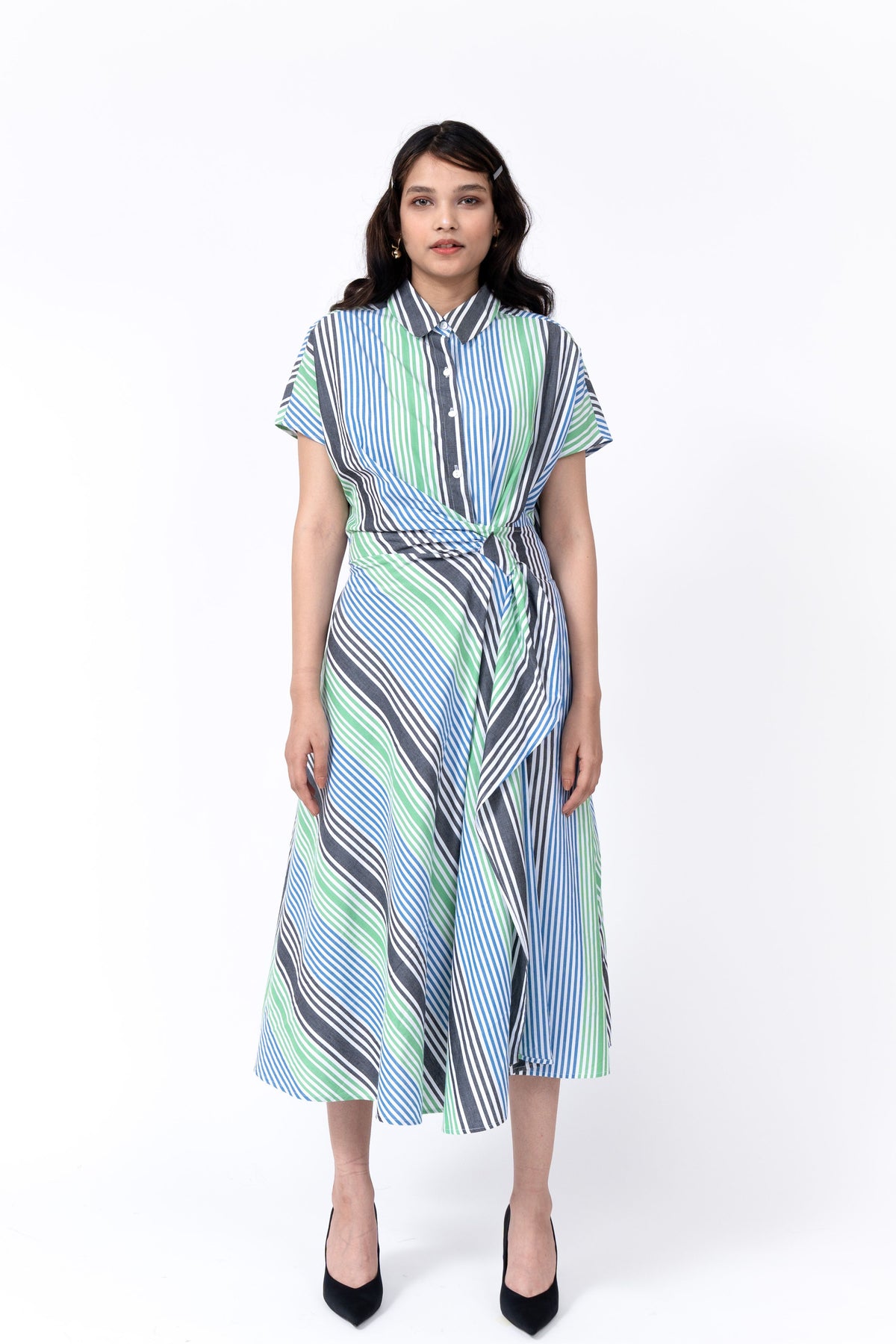 Multi Stripe Wrap Dress