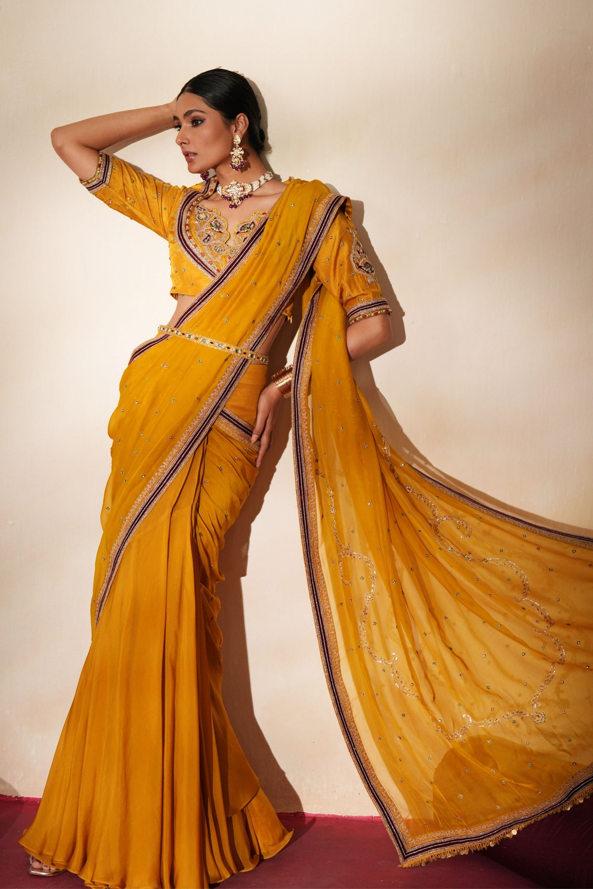 Gomedha Concept Pre Drape Saree