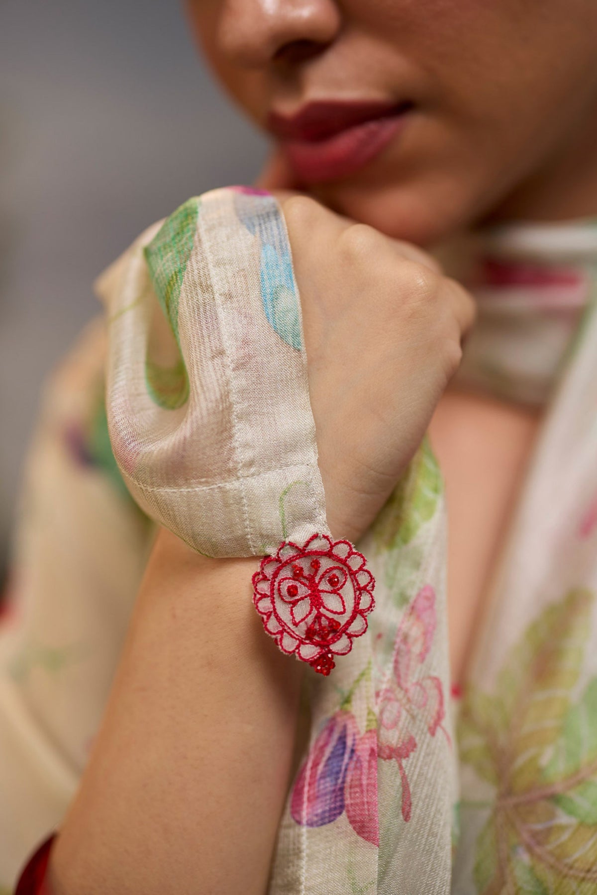 Under the Fig Tree Ivory Dupatta