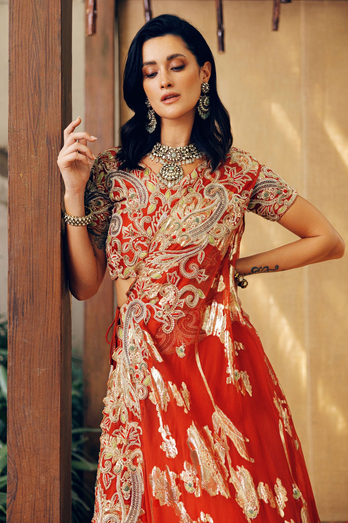 Rust Lehenga Set