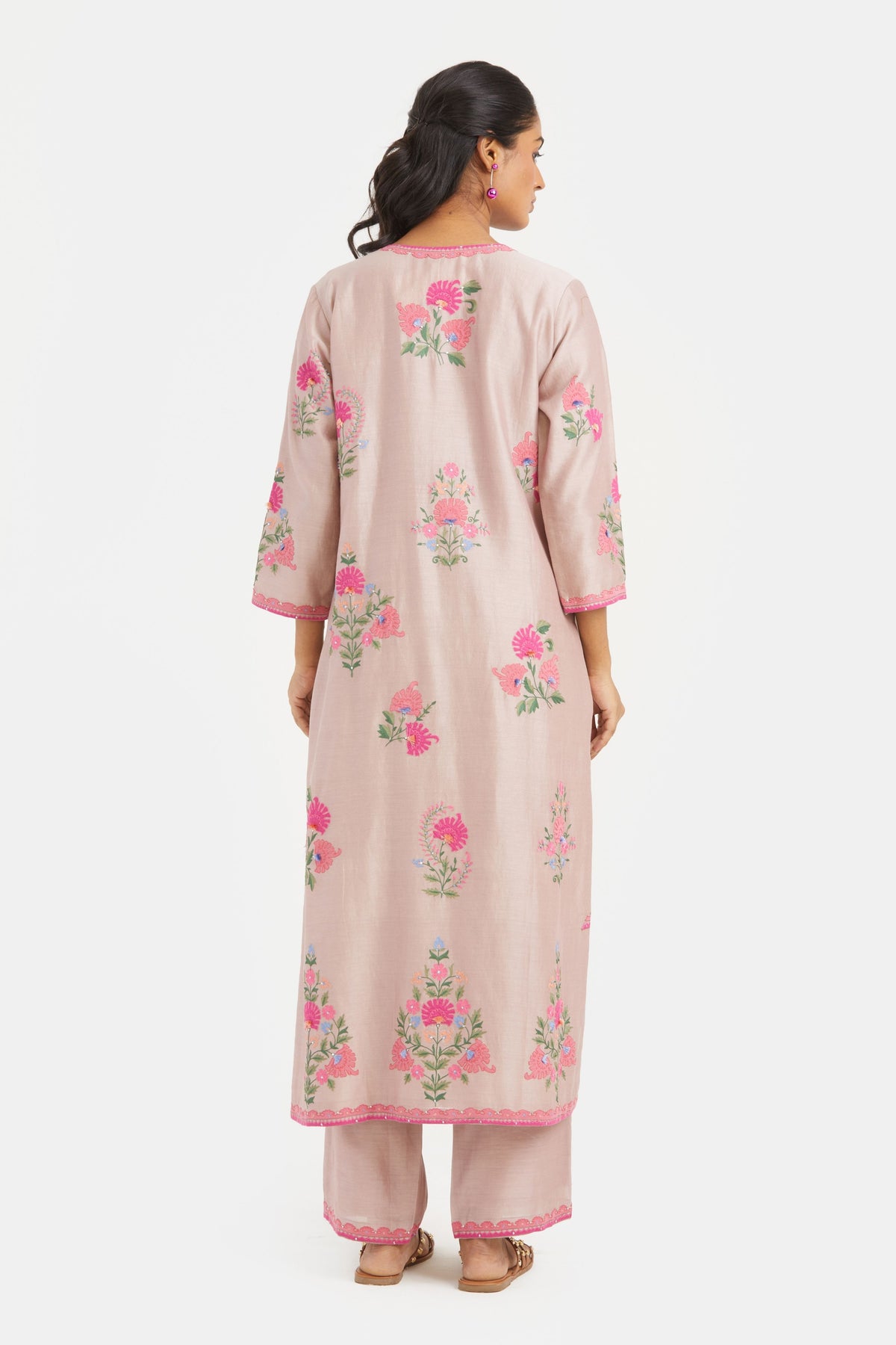 Lilac Silk Straight Kurta Set