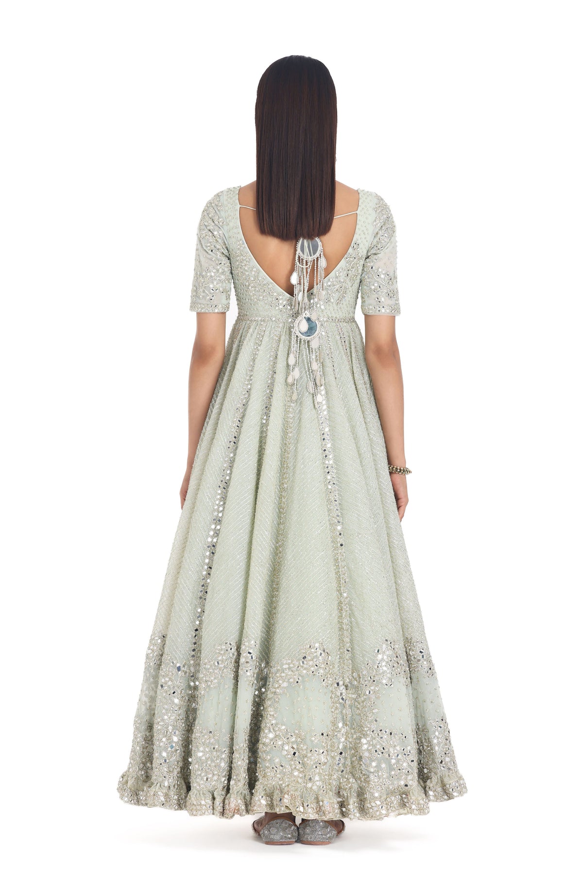 Grass Green Anarkali Set