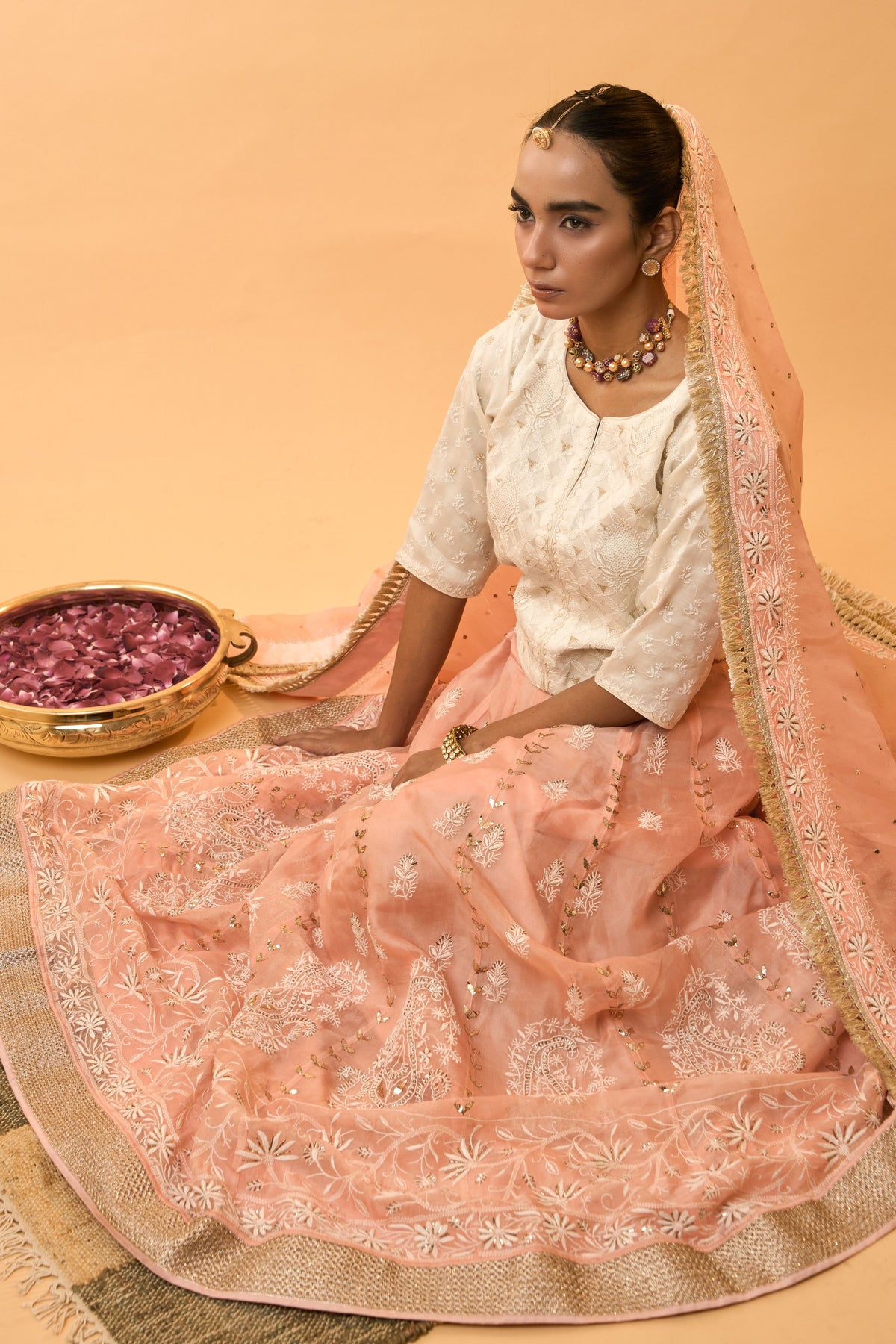 Peach Lehenga Set
