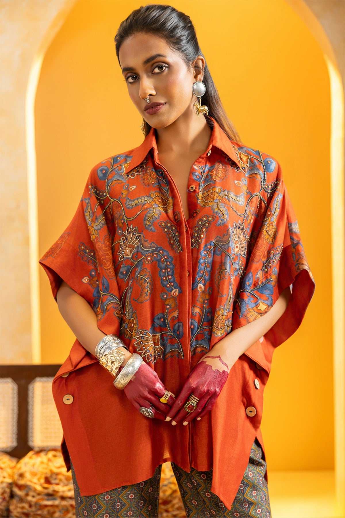 Marron Embellished Co-ord Set