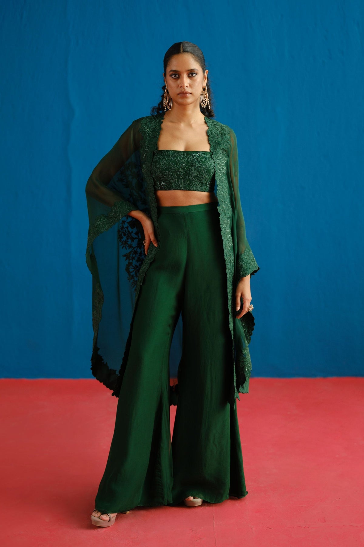 Dark Green Lea Pant Set